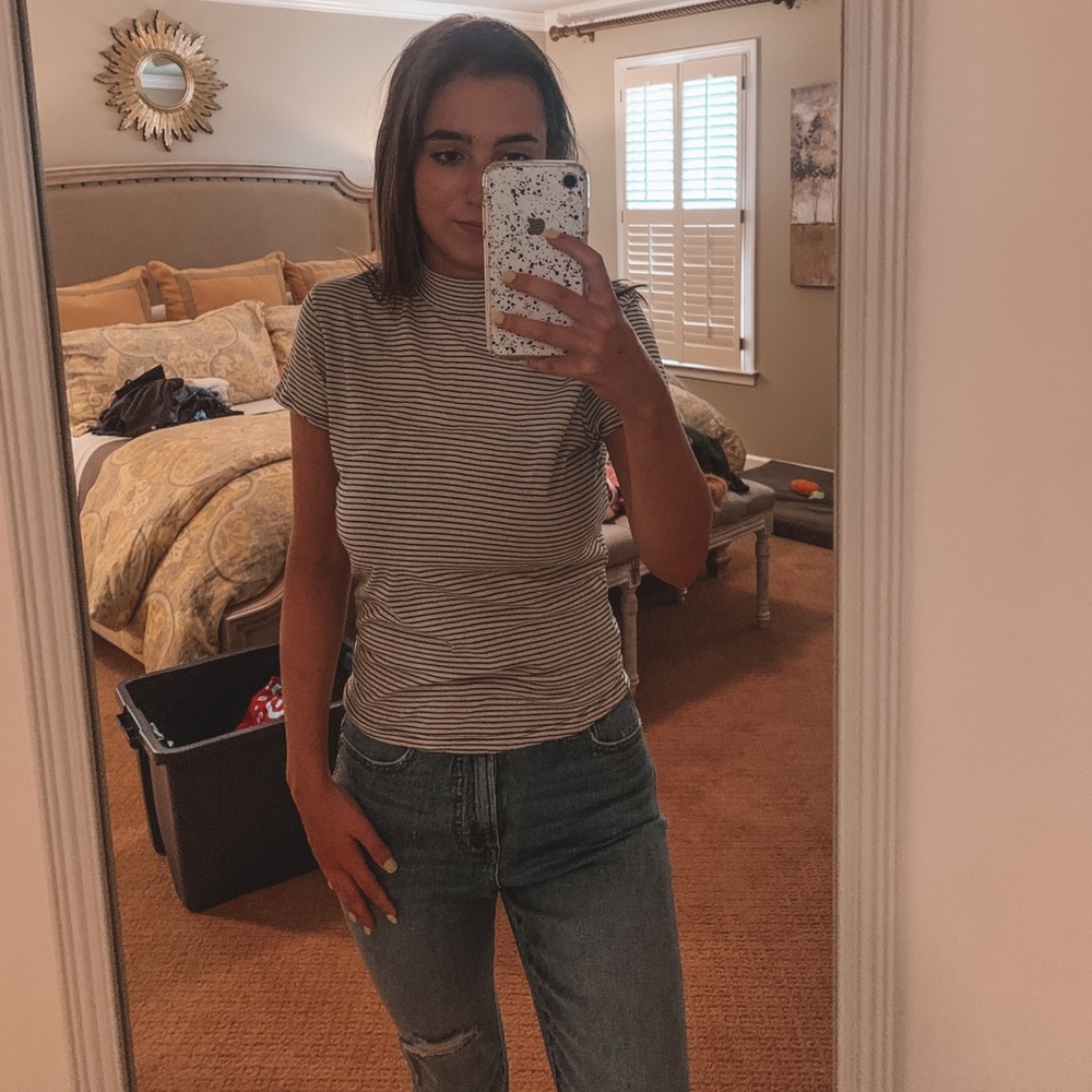 urban outfitter striped turtleneck tee